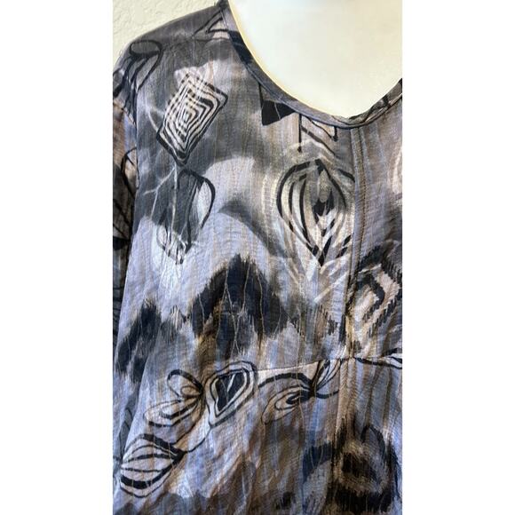 Dress To Kill Jane Mohr Artsy Floral Black Midi Dress Lagenlook Boho One Size - Picture 3 of 11